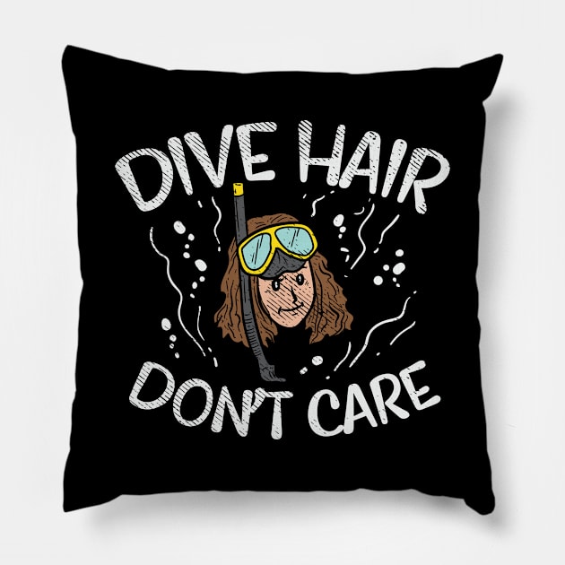 Diving Hair Don't Care Pillow by maxdax