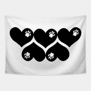 Hearts, Hearts, Hearts - and Paws Tapestry