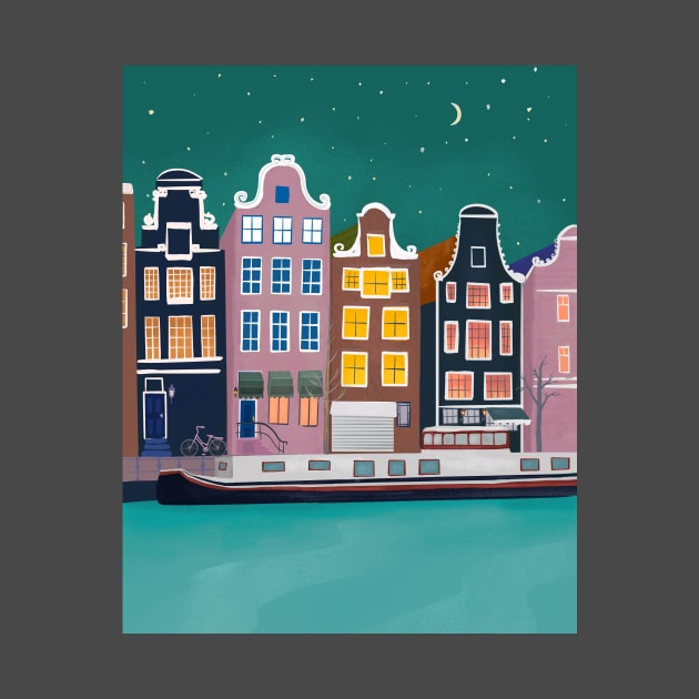 Amsterdam night City by Petras