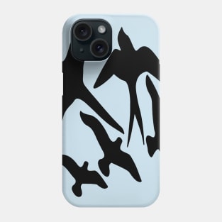 Birder Silhouette Swallow Swift and Seagulls Phone Case