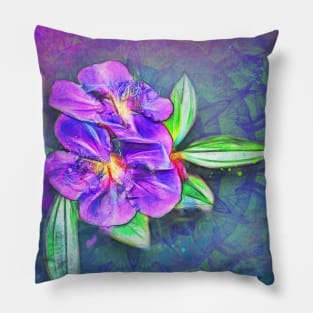 abstract lasiandra on textured kaleidoscope Pillow