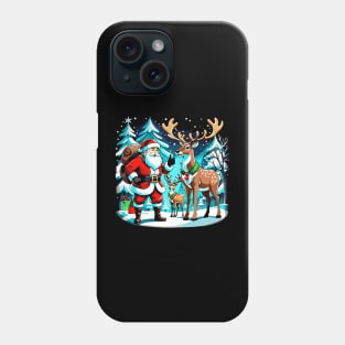 Jolly Santa and His Reindeer Christmas Phone Case