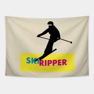 Ski Ripper Downhill Skier Tapestry