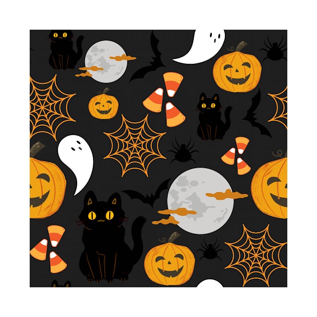 Halloween Pattern Black by Keniixx