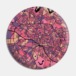 Bucharest Map Pattern in Purple & Pink Pin