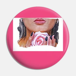 Rose and Black Fingernails Pin