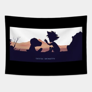 Digital monster siluet agumon Tapestry