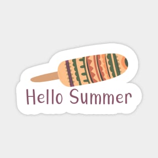 Hello Summer - Multicolored Popsicle Graphic Illustration GC-105-03 Magnet