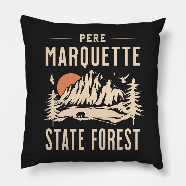 Pere Marquette State Forest Michigan Pillow by Uniman