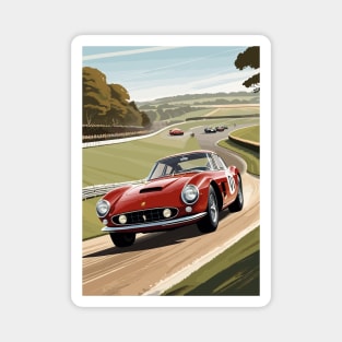 Italian Red GT Classic Car Poster Magnet