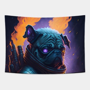 Pug's Fiery Rebellion Tapestry