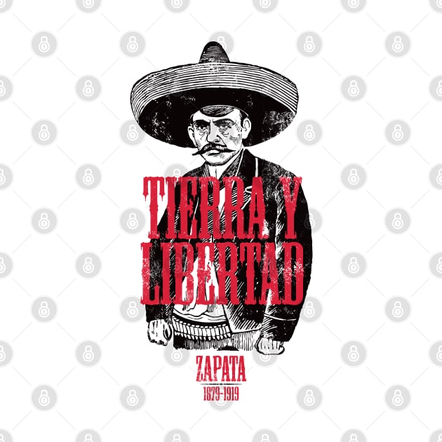 Revolutionary Emiliano Zapata Mexican Pride Tierra Y Libertad by August Design