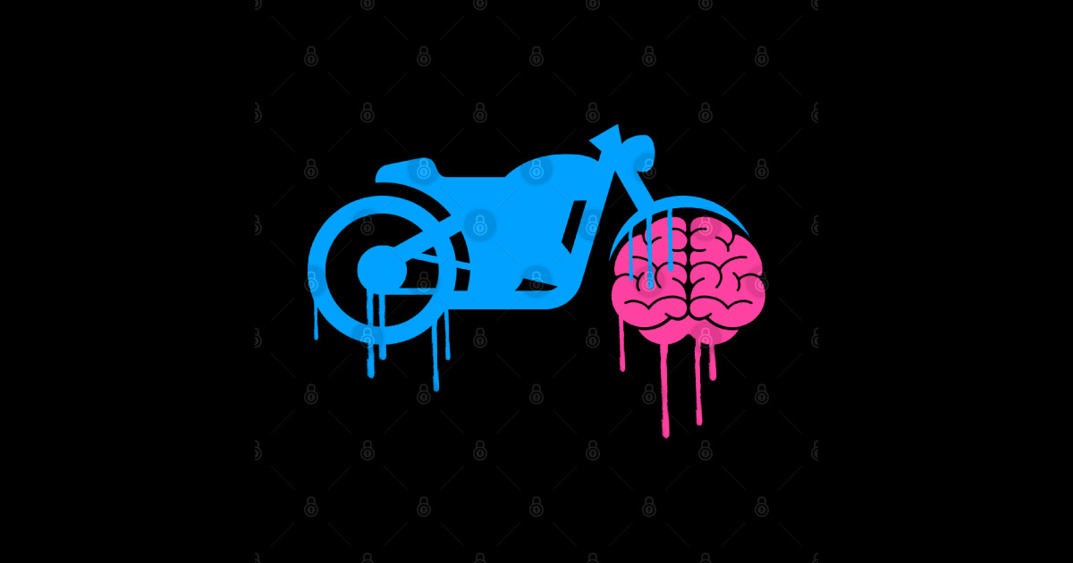 Brain Bike Brain Sticker TeePublic Brain Bike Brain Sticker TeePublic