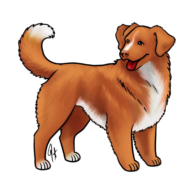 Dog - Nova Scotia Duck Tolling Retriever - Red and White by Jen's Dogs Custom Gifts and Designs