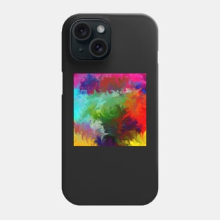 abstract art red orange pink green Phone Case