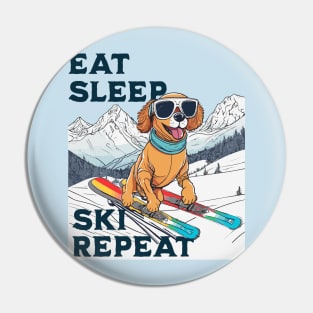 Eat Sleep Ski Repeat Pin