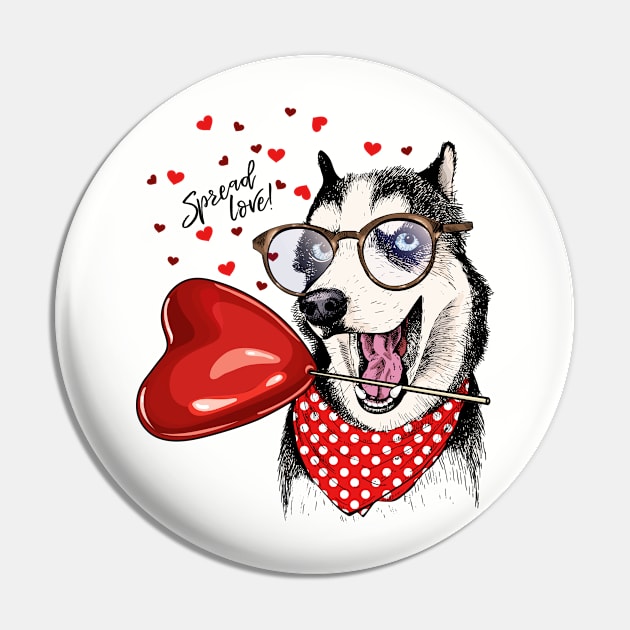 Spread Love Dog Pin by AttireCafe