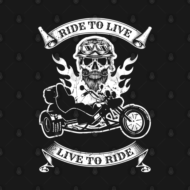 Retro Triker Trike Motorcycle Ride To Live Motor Trikes Motorcycle Gift by stearman