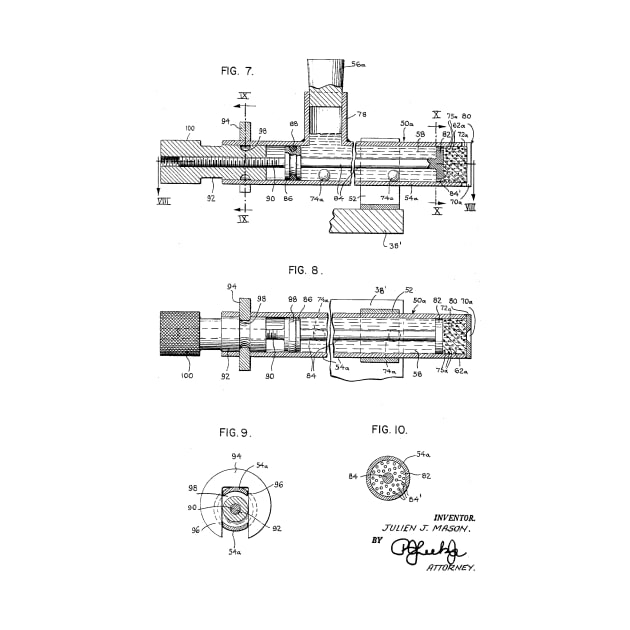 Apparatus for Applying a Getter Material Vintage Patent Drawing by TheYoungDesigns