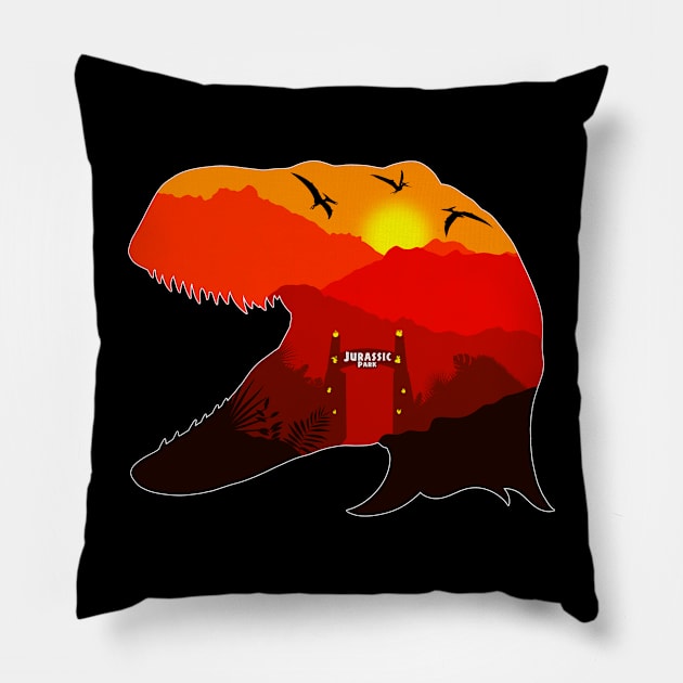 Jurassic Raw Pillow by Malakian Art