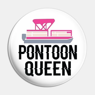 Pontoon Queen Vintage Funny Pontoon Boat Lover Girls Pin