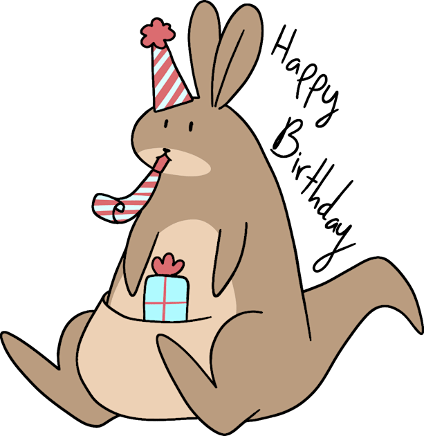 Happy Birthday Kangaroo Kids T-Shirt by saradaboru