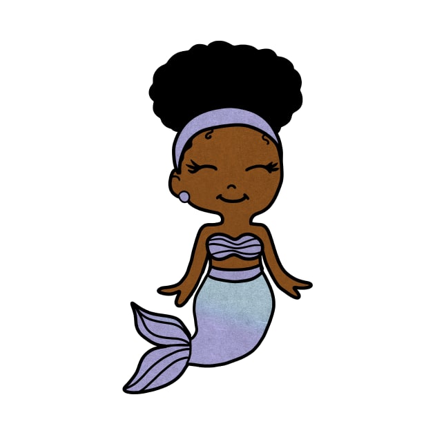 Cute Afro Girl Black Mermaid by dukito
