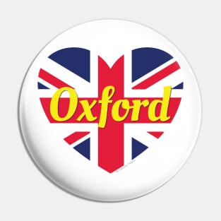 Oxford England UK British Flag Heart Pin
