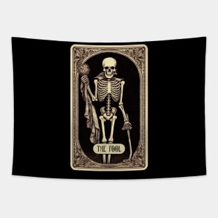 The Fool Skeleton Tarot Card Tapestry