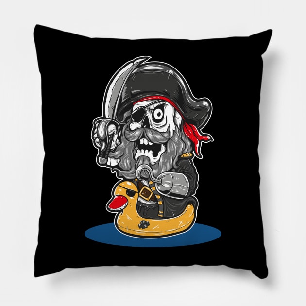 Funny Pirate, Illustation Pillow by PhatStylez
