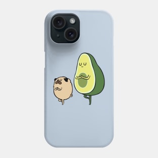 Pug and Avocado Yoga Phone Case