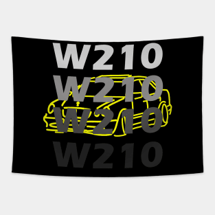 Mercedes W210 sketch grey yellow simple Tapestry