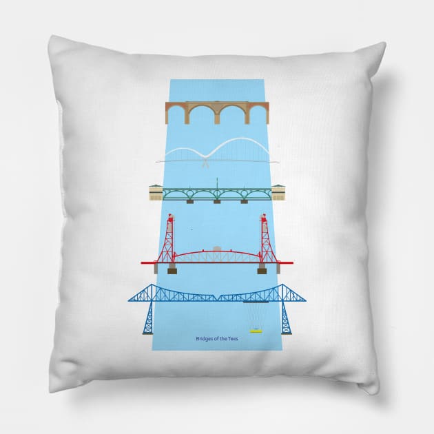 Bridges of the Tees Pillow by charlie-care