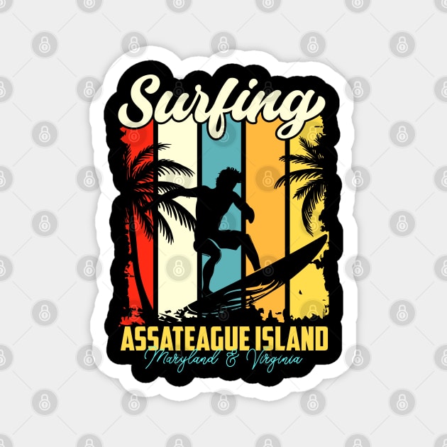 Surfing | Assateague Island, Maryland and Virginia Magnet by T-shirt US