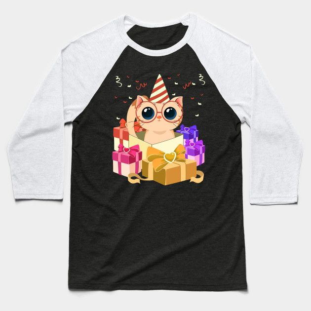 Funny Cat With Cute Party Hat Birthday Birthday Party Baseball