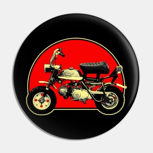 1969 Honda Z50A Monkey Bike Retro Red Circle Motorcycle Pin