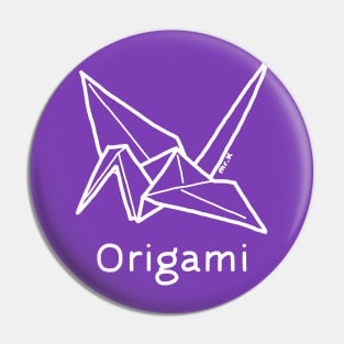 Origami Crane Japanese design in white Pin