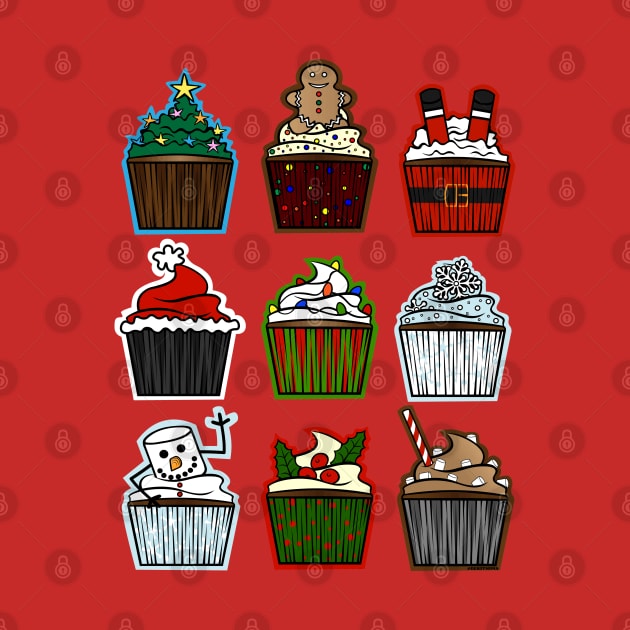 Christmas Cupcakes by Desdymona