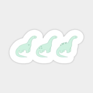 Mint Green Heart Dinosaurs (Green Background) Magnet