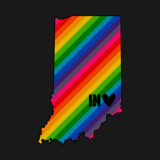 USA States: Indiana (rainbow) T-Shirt