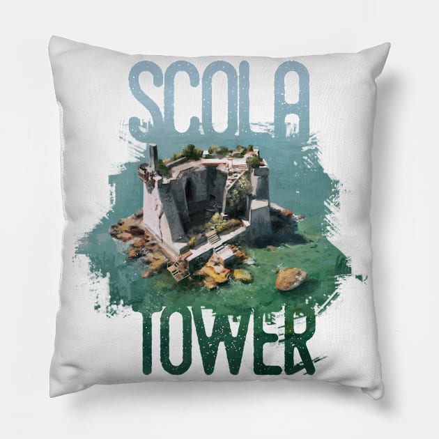 Scola tower Pillow by Vlad Gheneli