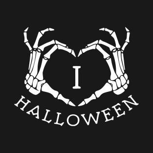 I love Halloween skull typography T-Shirt