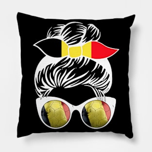 Belgium Football Messy Bun Pillow