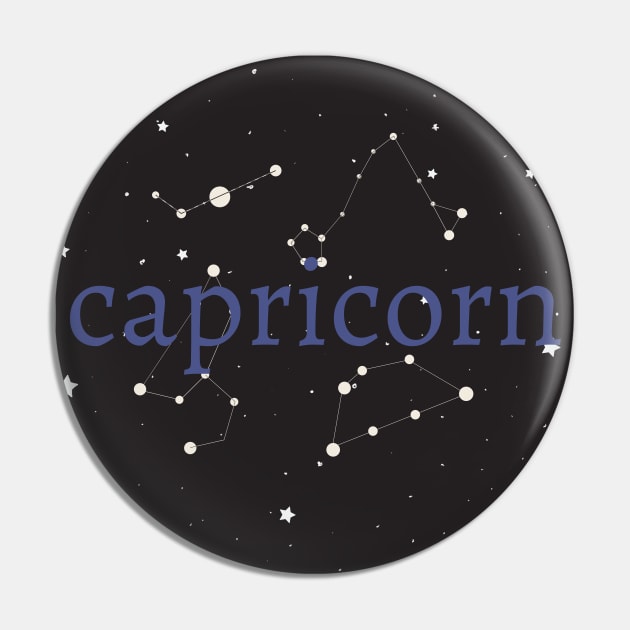 Capricorn Zodiac Star Sign Circle Pin by magicae