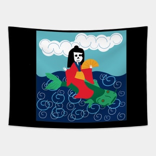 Riding the waves Tapestry