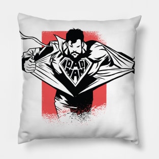 Daddy is my Hero - Fathers Day Superhero Design Pillow