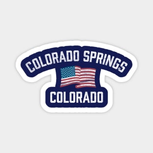 Colorado Springs Colorado Patriotic Vintage USA Flag Magnet