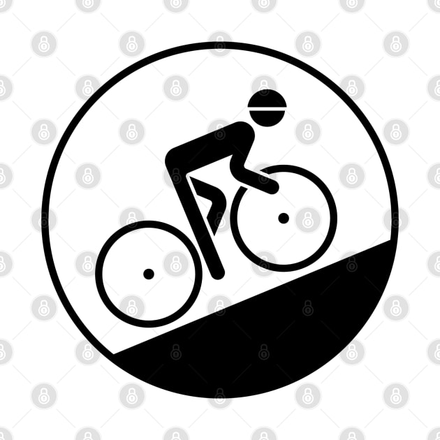 Cyclist Bicyclist Biker (Racing Bicycle / Uphill / Black) by MrFaulbaum