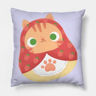 matryoshka cat doll Pillow