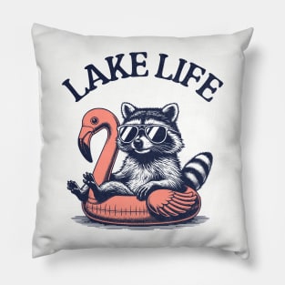 Lake LIfe Floating Raccoon Pillow